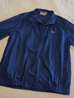 Vtg Lacoste Blue Windbreaker Jacket, Size Small